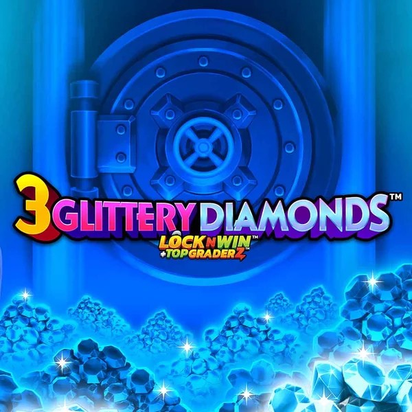 3 Glittery Diamonds online game logo by PearFiction Studios on 1bet4wincasino.net