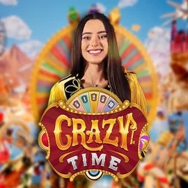 Crazy Time online game logo by Evolution on 1bet4wincasino.net