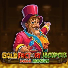Gold Factory Jackpots Mega Moolah casino game by Aurum Signature Studios – featured logo at 1Bet4Win Casino