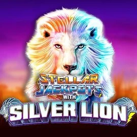 Jackpots logo of Stellar Jackpots with Silver Lion from Lightning Box Game at 1Bet4Win Casino
